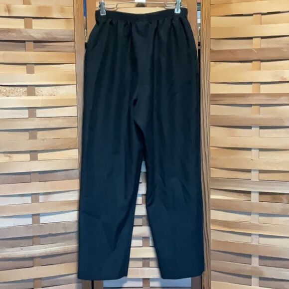 Alfred Dunner Black Straight Leg Pants Women 14P Elastic Waist Polyester Trouser - Picture 2 of 7